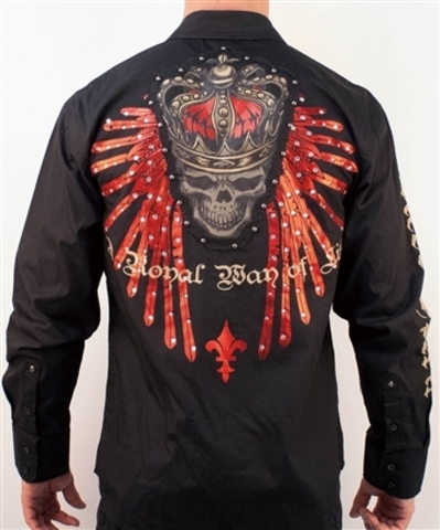 Rebel Spirit | Рубашка мужская LSW141667 спина на модели