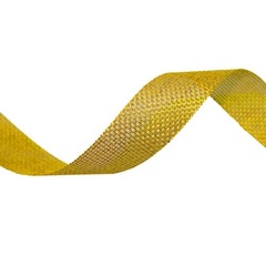 Лента декоративная из льна лимонная OG, 2,5 см* 22,86 м