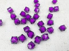 Бусины пришивные граненые акриловые, d 12 мм, фиолетовый