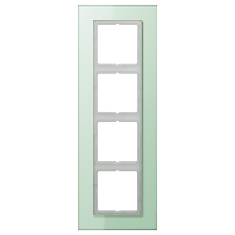 Рамка на 4 поста. Цвет Матовый белый. JUNG LS PLUS. LSP984GLAS