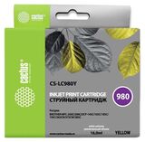 Картридж струйный Cactus CS-LC980Y желтый (16мл) для Brother DCP-145C, 165C, MFC-250C, 290C