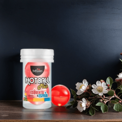 Лубрикант HOT BALL PLUS на масляной основе в виде двух шариков с охлаждающе-разогревающим эффектом