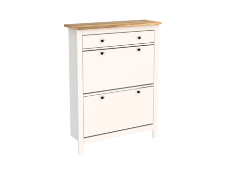 Тумба для обуви Сага 92*122 (92*29,9*122,3 см), белый/ясень