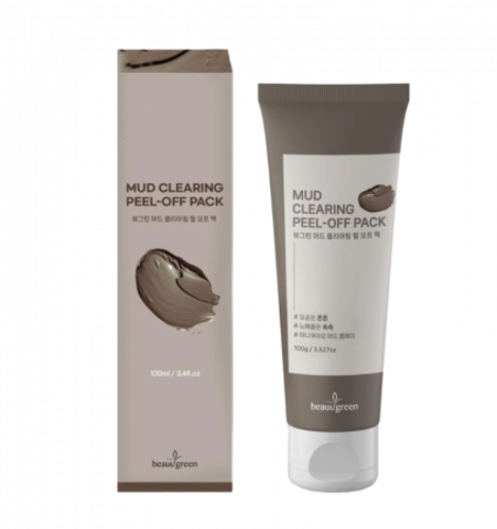 BeauuGreen Peel-Off Pack Mud Clearing Маска-пленка для лица очищающая, 100 г