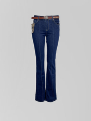 Джинсы 27 клеш с нашивкой сзади и ремнем в комплекте