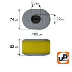 Фильтр воздушный UNITED PARTS для HONDA GX110/GX120 (90-0464)