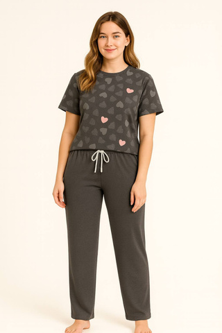 470014C-29 Пижама женская (футболка, брюки), Антрацит