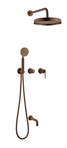 Boheme 174-2-BRB Смеситель встроенный + верхний + ручной душ + излив, ETERNA BRUSHED BRONZE