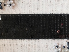 Тесьма текстиль пайетки на сетке, ш. 4 см.