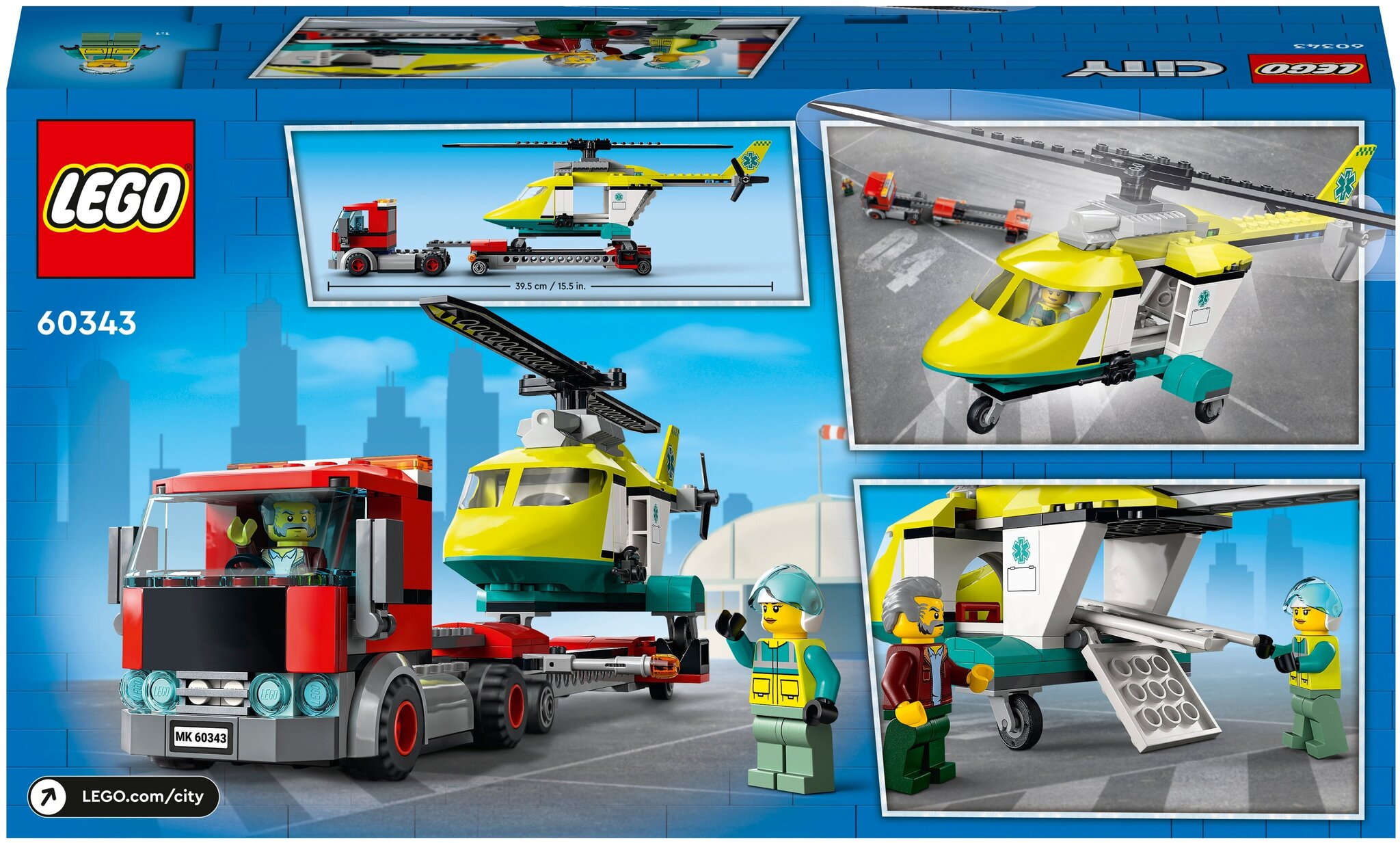 Конструктор LEGO City Great Vehicles 60343 Грузовик для спасательного  вертолёта 60343 купить в интернет-магазине Layon.ru