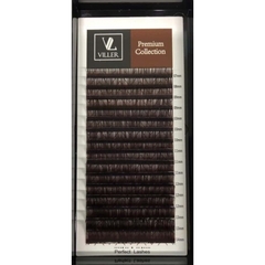 Ресницы темно-коричневые, 16 линий, Микс (7-14), Viller