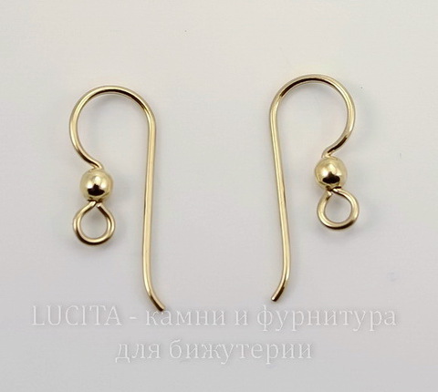 Швензы-крючки TierraCast с шариком 20х8 мм (цвет-золото), Gold filled 14K, пара