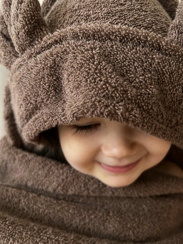 Детское полотенце с капюшоном шоколад