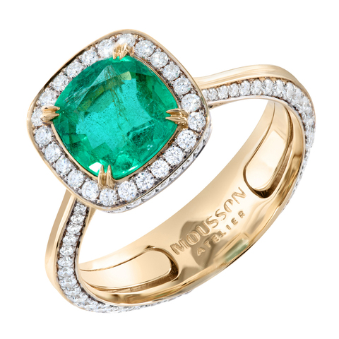 Кольцо с Изумрудом и Бриллиантами, R0070-37/3