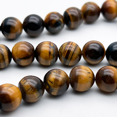 Тигровый глаз бусины, диаметр около 10-10,1 мм, цена за 18-19 шт (1/2 нити)