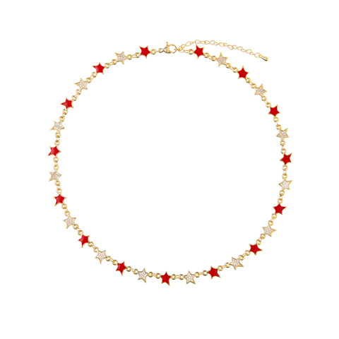 Red Enamel Star Necklace