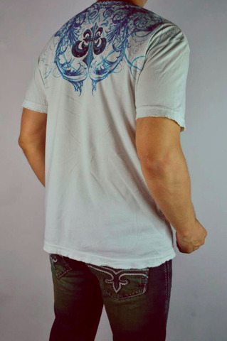 Affliction | Футболка мужская Foliage Tee White A741W спина