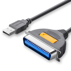 Кабель UGREEN USB 2,0 A To CN36/IEEE1284 Female Parallel Printer Cable для принтера, 2 м CR124, Серый