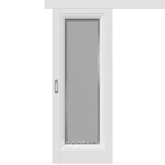 Купить Межкомнатная одностворчатая дверь купе эмаль VFD Barcelona 1 Polar белая остеклённая