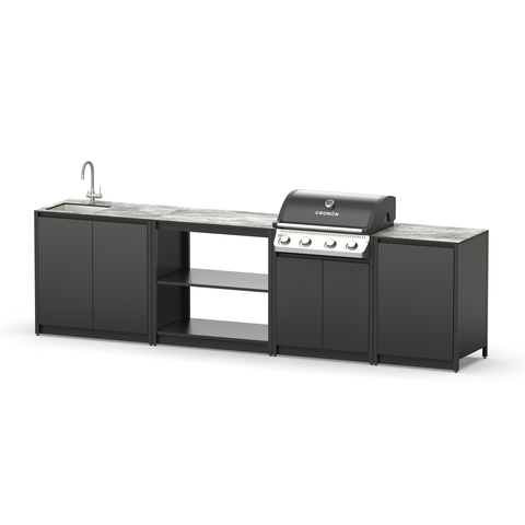 Мангальный комплекс Lounge M-114SG, 3.2 м, черный/серый каспий