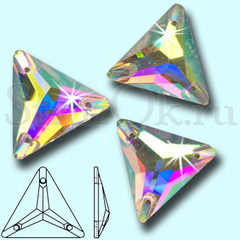 Стразы пришивные стеклянные Triangle Crystal AB, Треугольник  Кристал АБ прозрачный с радужным покрытием на StrazOK.ru