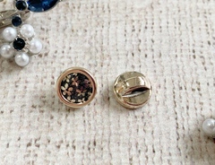 Пуговицы под металл, d 1,1 см, на ножке, чёрный с золотым