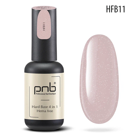 База без содержания HEMA PNB HFB11 УФ/ЛЕД, 8 мл  бежево-розовая с деликатным шиммером