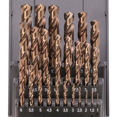 Набор сверл по металлу 1-13мм 25шт DIN338 HSSE-Co5 135° (пл. кейс) H-Tools 215215HTRO