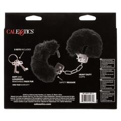 Металлические наручники с черным мехом Ultra Fluffy Furry Cuffs - 