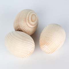 Яйца деревянные, пасхальный декор, 4,5 х 6,5 см., набор 3 шт.