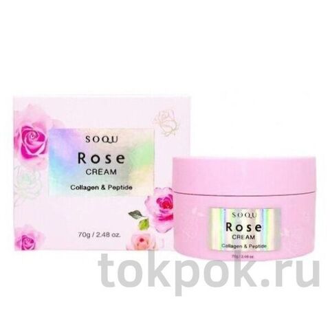 Крем для лица Soqu Rose Cream Collagen & Peptide, 70 гр