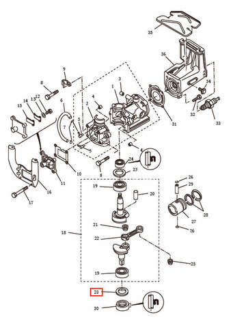 Шайба коленвала для лодочного мотора T2,5 SEA-PRO (