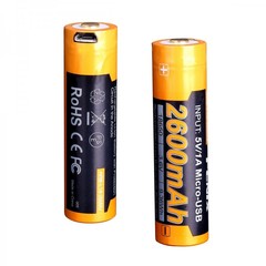 Аккумулятор 18650 LI-ION Fenix 3.6V, 2600mAh + micro USB port