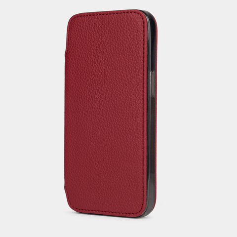 Чехол Benoit для iPhone 13 Pro из кожи теленка, вишневого цвета