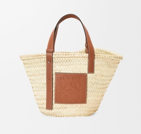 Сумка-корзина LOEWE из пальмовых листьев и телячьей кожи