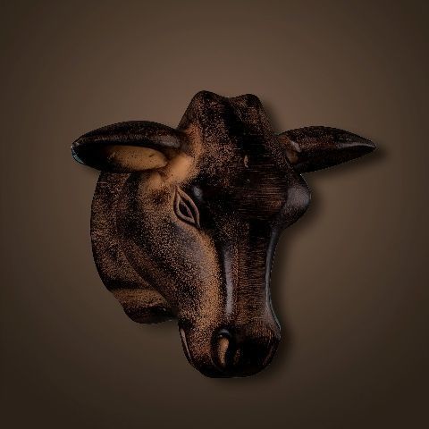 Декор 26х22х32 Roomers Голова быка бронзовая