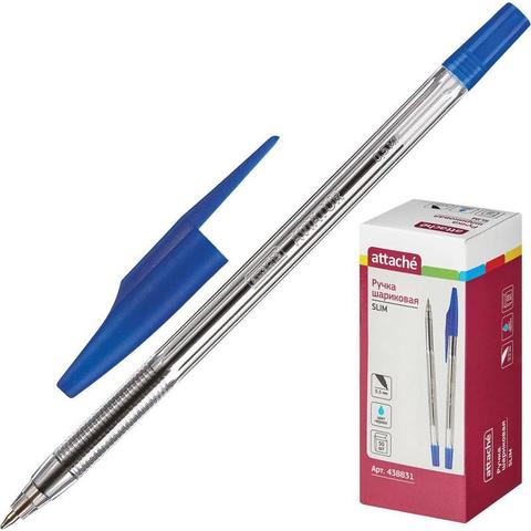 Ручка шариковая Attache Slim синяя (толщина линии 0.5 мм)