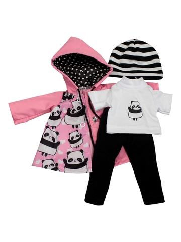 Костюм с футболкой и плащем - Розовый. Одежда для кукол, пупсов и мягких игрушек.