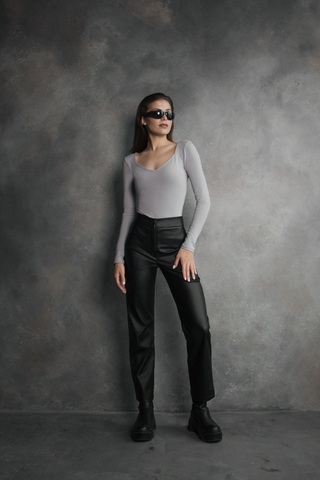 Боди с асимметричным вырезом CLASSIC GREY