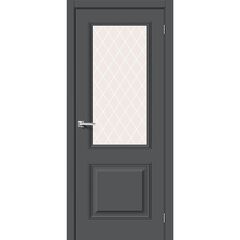 Купить Межкомнатная дверь ПЭТ Классик-13 Stormy Silk остеклённая