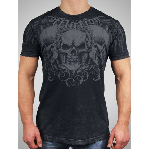 Affliction | Футболка мужская двусторонняя Sunny Garcia Revolution Tee Black Signature Series A1116BLK перед