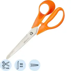 Ножницы Attache Orange 177 мм с пластик. эллиптическими ручками,цвет