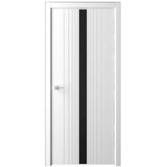 Купить Межкомнатная дверь эмаль Геометрия 8 белая стекло черное