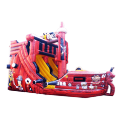 Большой надувной батут-горка "Пиратский корабль"