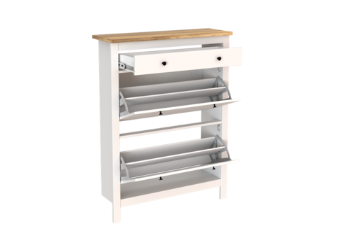 Тумба для обуви Сага 92*122 (92*29,9*122,3 см), белый/ясень