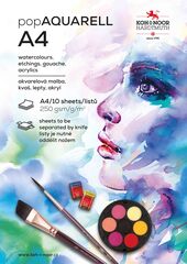 Бумага для акварели и акрила А4 250 г/м2 10л, склейка