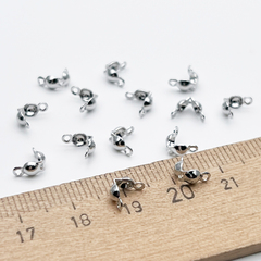 Каллот, цвет серебро (родий), размер 6*2,8 мм, внутренний размер 2,5 мм, цена за набор 10 штук