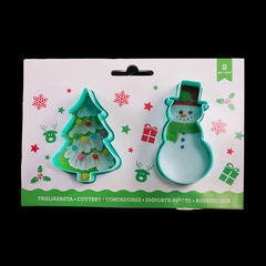 Вырубка для пряника "Елка, снеговик" 2 шт.