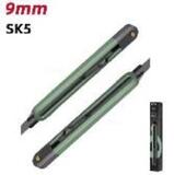 Технический нож "Home Series Green" Deli HT4009L  ширина лезвия 9мм, эксклюзивный дизайн, корпус из высококачественного софттач пластика