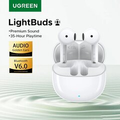 Беспроводные наушники UGREEN WS217 (65876) LightBuds Bluetooth 6.0 Wireless ENC Earphone с эффектом шумоподавления. Цвет: белый